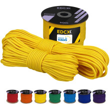 EDCX 4 mm Polyester Paracord 550 (15, 30 and 50 m) – 4 mm Type III, Tear-Resistant Parachute Cord for Survival Made of 100% Polyester with 7 Wires |