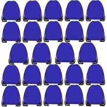 YOSERA 24 Pcs Blue Drawstring Bag,String Backpack Bags for Gym School Travel Picnic Storage Kids Adults,Pe Bag Sport String Bag Gift Bags for Girls Bo