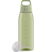 Sigg - Tritan Water Bottle - Total Color ONE Eco Green - Suitable For Carbonated Beverages - Dishwasher Safe - Leakproof - Lightweight - BPA Free - 1L