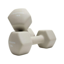 Northern Natural Stone Neoprene Hex Dumbbells Pair, 1kg–8kg Hand Weights for Home Gym Strength Training, Non-Slip Hexagonal Dumbbells for Fitness, A