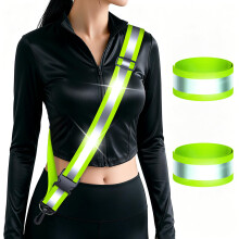 Reflective Sash for Walking at Night,Walking Reflective Gear,Night Dog Walking Safety Sash,High Visibility Safety Reflectors for Men Women, Night Jogg