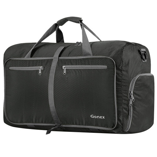 Gonex Foldable Travel Duffle Bag, 80L Lightweight with Shoe Compartment