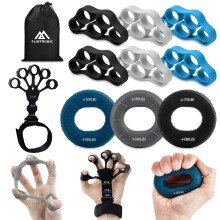 flintronic Grip Strength Trainer, Forearm Strengthener 11-Piece Kit, Hand Exercise Balls, Finger Therapy Squeeze Balls, Hand Grip Strengthener