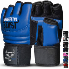 Beast Rage Martial Arts Training Gloves Hybrid Palm for Grappling 10mm Foam padding for Hand Protection Punch Bag Gloves with 25cm wrist band for wris