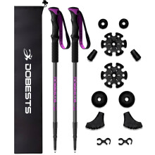 DOBESTS Telescopic Walking Poles 2 Pack, Hiking Poles 65-135 cm, Aluminum