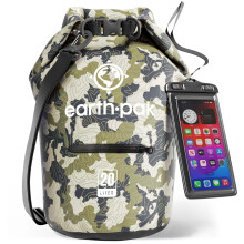 Earth Pak - Waterproof Dry Bag with Front Zippered Pocket Keeps Gear Dry for Kayaking, Beach, Rafting, Boating, Hiking, Camping and Fishing with Water