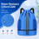 Pinboov Waterproof Drawstring Bag, PE Kit Bag with Shoe Compartment Blue 3