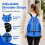 Pinboov Waterproof Drawstring Bag, PE Kit Bag with Shoe Compartment Blue 6