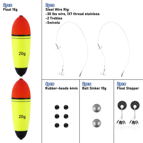 Alwonder PIKE FLOAT Complete Accessory Kit Set for Pike Fishing 20g 1