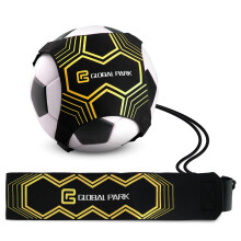 Global Park Soccer/Volleyball/Rugby Trainer, Football Kick Throw Solo Practice Training Aid Control Skills Adjustable Waist Belt for Kids Adults (blac