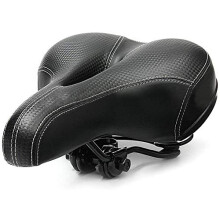 Bike Seat Comfort Saddle Dual Spring Designed with Memory Foam Breathable Soft Bicycle Cushion (Black)