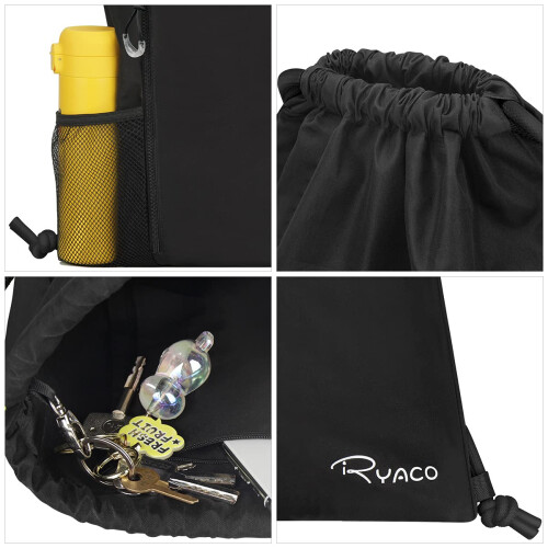 RYACO Waterproof Drawstring Backpack, Swimming Sports Gym Bag 2