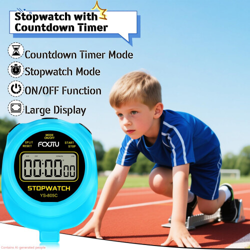 Digital Simple Stopwatch Timer, Single Lap Stop Watch Countdown Timer 1