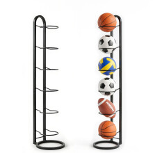6 Tier Vertical Ball Storage Rack, Football Removable Metal Sports Holder