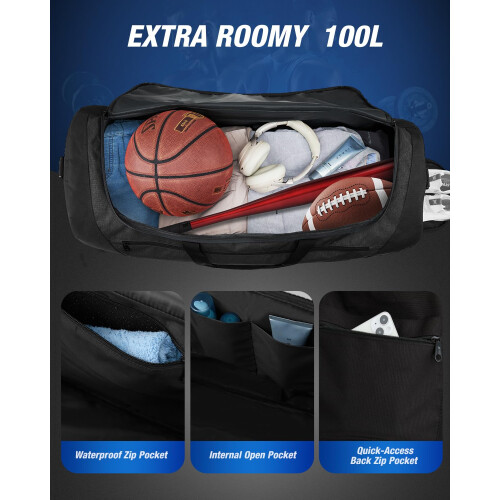 Gonex 100L Gym Duffel Bag with Shoe Compartment, Large Capacity 1
