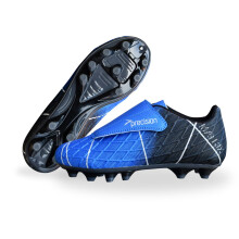 Precision Matrix Firm Ground Football Boots, Kids Laceless Secure Fit, Comfortable, Durable, Ideal for Junior Footballers, Blue, Size 12 UK Child