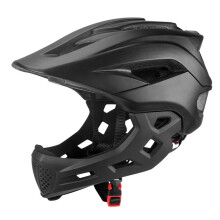 Kids Full Face Bike Helmet, 2 in 1 Dirt Bike Helmet for Children Youth BMX Skateboard with Detachable Chin Guard, 13 Vents (Black)