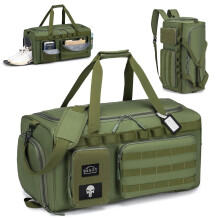 BAGZY Tactical Gym Sports Bag for Men 55L, Travel Duffle Bag with Shoes Compartment and Wet Compartment Oxford Weekend Travel Bag Overnight Bag with A