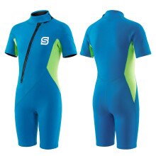 Summshall Kids Wetsuit, 2mm Girls Boys Shorty Wetsuits, Thermal Neoprene Swimsuit Warm Sun Protection Front Zip Ultra Stretch Diving Suit Chlid Wetsui