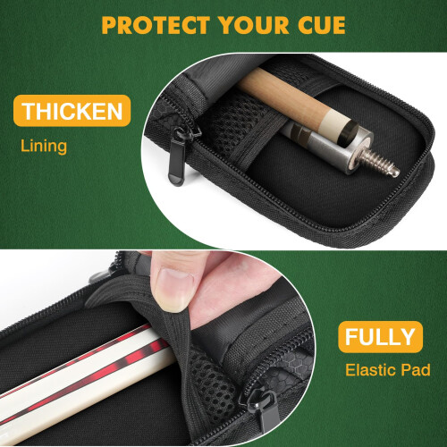 PEKREWS Pool Cue Case, 1x1 Soft Pool Stick Bag with Accessory Pocket 1