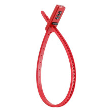 Bicycle Zip Lock, 3-Digit Combination Zip Tie Style, Adjustable Resettable Cable, Sleek & Modern Design for Bicycles, Helmets, and Luggage - Red