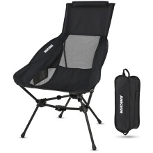 MARCHWAY Lightweight High Back Folding Camping Chair with Head Support