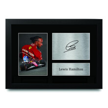 HWC Trading Lewis Hamilton Ferrari Gifts Printed Signed Autograph Picture for F1 Formula 1 Racing Fans - A4 Framed