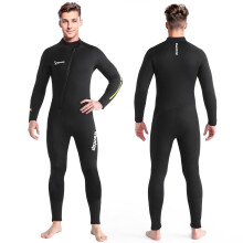 Owntop 5mm Wetsuit Men Full Length Diving Suit, Black 3XL