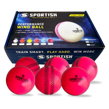 SPORTISH Soft Wind Cricket Ball Pack of 6 - Pink Practice & Training Ball