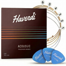 HAVENDI Acoustic Guitar Strings with Phosphor Bronze Coating I Brilliant Sound Quality I Includes 3 Picks