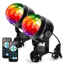 Disco Lights Disco Ball,Litake 2 Pack Party Lights Remote Control DJ Stage Lights 3W 3 Colours 7 Mode Sound Activated Strobe Lighting for Xmas Party P