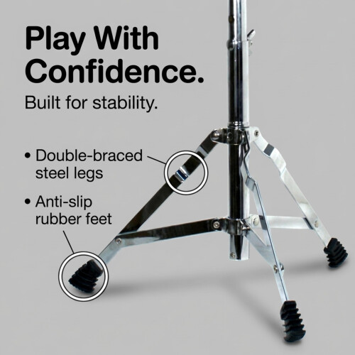 RockJam DP-001 Adjustable Drum Throne, Padded Folding Drum Stool, Black 2