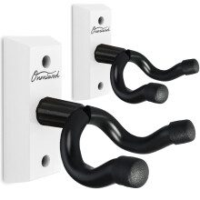 Onmiwod Guitar Wall Mount 2 Pack, White Hardwood Hanger, U-Shaped Guita Mount, Guitar Holder Hook Stand Wall for Acoustic, Bass, Electric Guitar, Banj