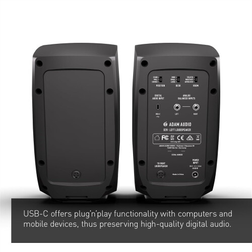 ADAM Audio D3V Active Desktop Studio Monitor Speakers - Black 2