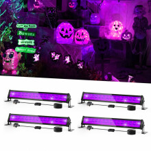 NATPOW 36W UV Lights Bar, UV Black Light for Party, 400 nm- 405 nm 4 Pack