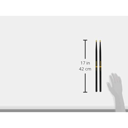 ProMark Rebound ActiveGrip R5AAG 5A Drumsticks, Acorn Tip, Black 2