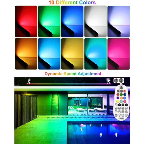 CLV RGB LED Light Bar 42W Wall Washer Stage Light with RF Remote Control 1P 1