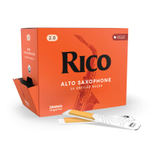Rico RJA0120-B25 by D'Addario Alto Saxophone Reeds, Strength 2.0, 25-pack