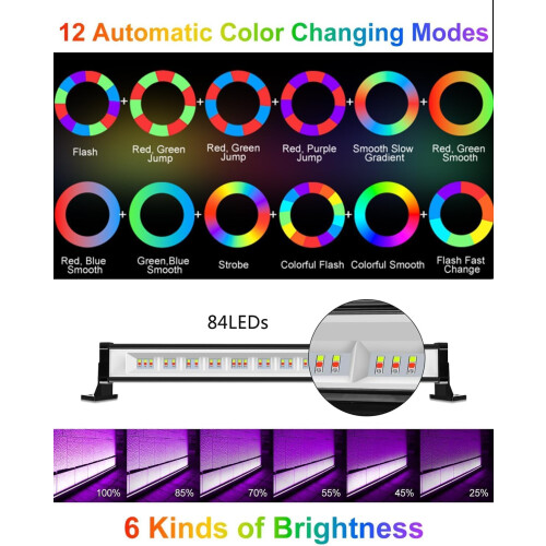 CLV RGB LED Light Bar 42W Wall Washer Stage Light with RF Remote Control 1P 2