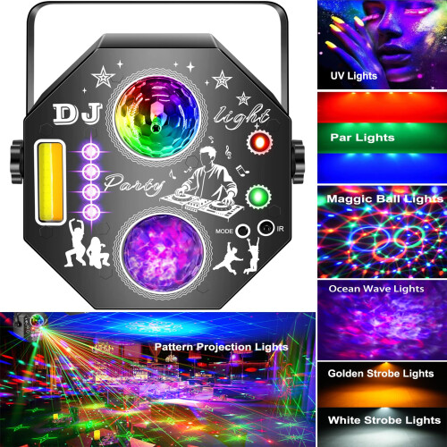Disco Lights for Parties, Sound Activated DJ Party Lights with Remote 1