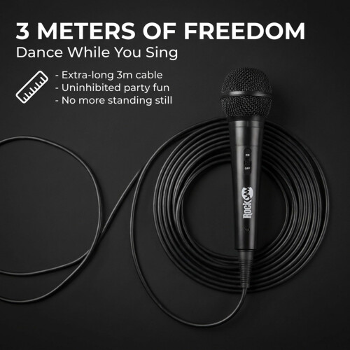 RockJam Karaoke Microphone with 3 Metre Cable 2