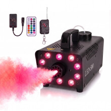 Smoke Fog Machine 500W with 10 RGB LED & Wireless Remote for Party DJ