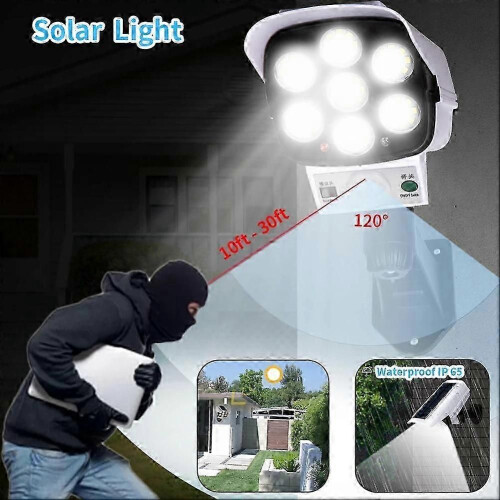 (2Pcs) 1 τεμάχιο εξωτερικού χώρου ηλιακά φώτα 77 led PIR αισθητήρα κ 2