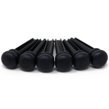 Crosby Slotted Pure Ebony Bridge Pins for 6 & 12 String Acoustic Guitar