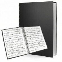 QWORK A4 60 Pages Modern Music File Folder, 30 Pockets Music Folders for Sheet Music, for Musicians and Office Use