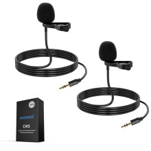 NEEWER 2 Pack Lavalier Lapel Microphone, Clip Lav Mics for Transmitter, CM5