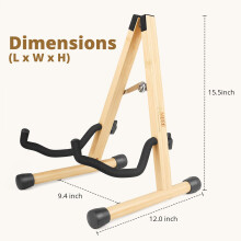 MUSO Guitar Stand, A-Frame Folding, Easy Assembly and Portable, For Bass, Ukulele, Banjo, Cello, Mandolin, Solid Holder, Durable (Bamboo)
