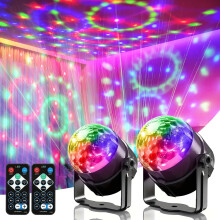 Mslitely-2-piece Disco Light Party Set, ABS Disco Ball with Remote Control, DJ Strobe Light, Suitable for String Lights at Weddings/KTV Karaoke/Birthd