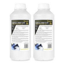 beamz FSMF1E-C Clear High Performance Eco Smoke Machine Fluid, Set of 2x 1L Bottles – Biodegradable Fog Juice for DJ, Stage, Party Events, Odourless