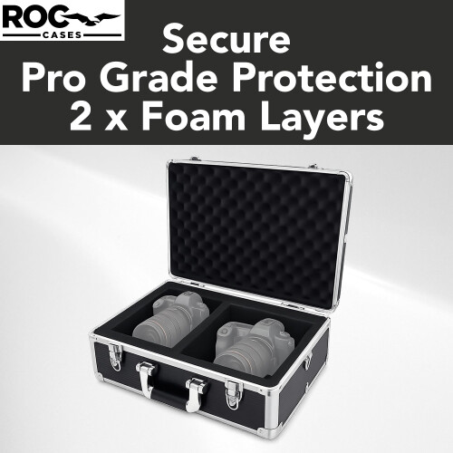 ROC Cases 0201 Flight Case 32.5x25x17cm, Fixed Lid, High Density Foam 1